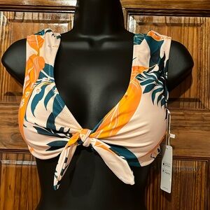 NWT Tropical Print Bikini Top